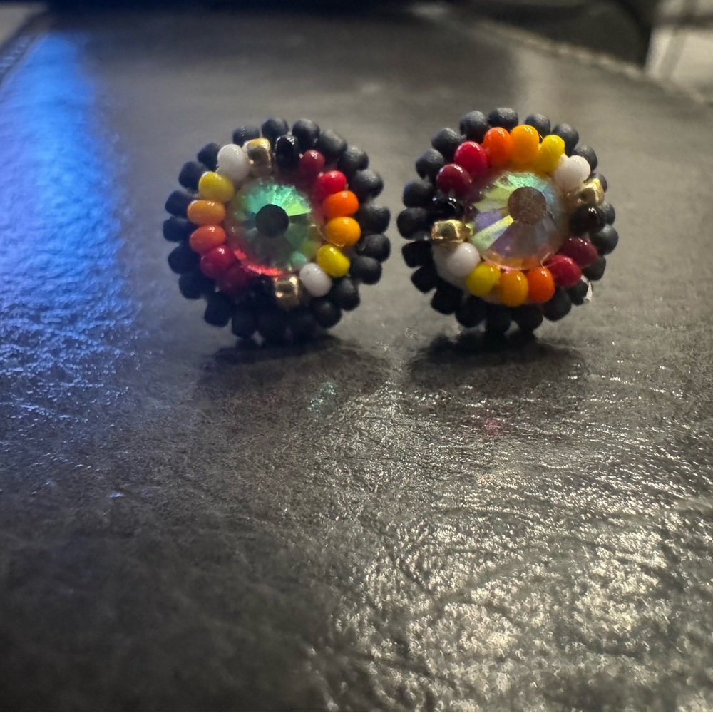 Colorful Beaded Native American made Earrings
